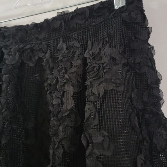 Womens Floral Mesh Skirt Size 2 Petite Whimsigoth Goth Dark Romance - Picture 3 of 7